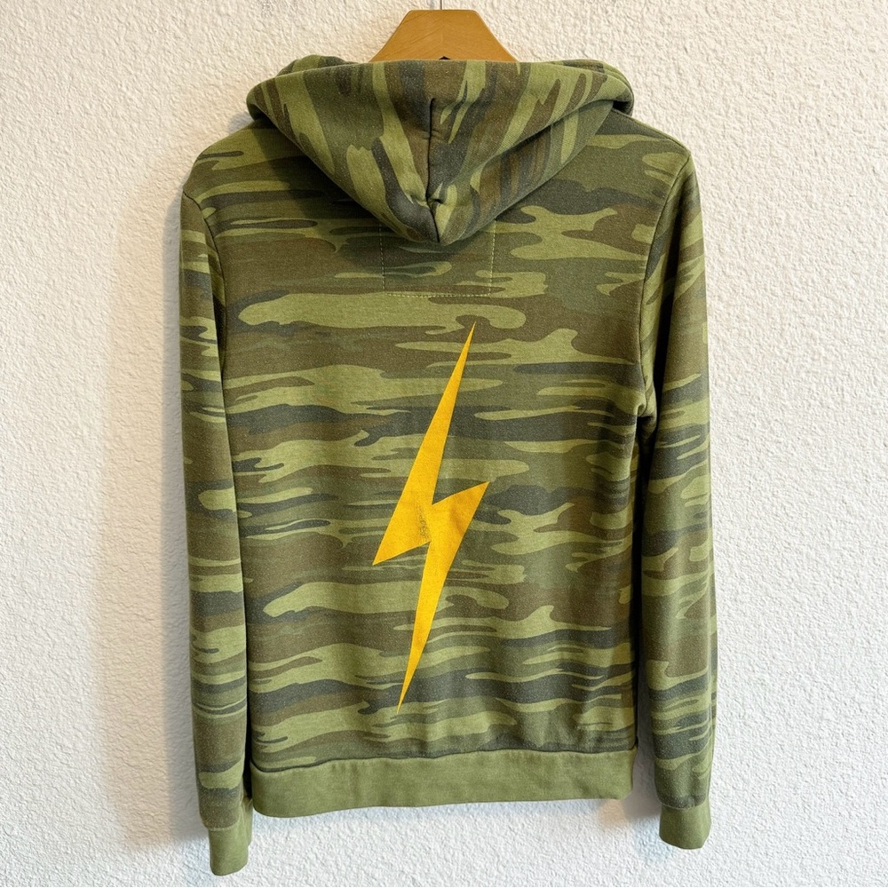 Aviator Nation Camo Hoodie with Yellow Lightning Bolt